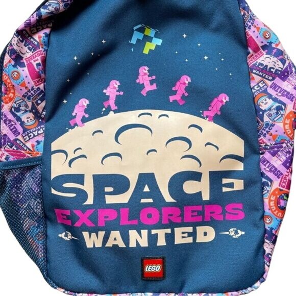 Gift Space Explorers Backpack Minifig Design Classic Zip Pocket Back School New - Picture 3 of 13